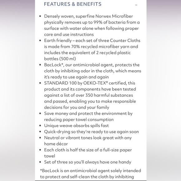 Norwex Counter Cloths Malachite Limited Edition Set of 3 NWT - Picture 4 of 8